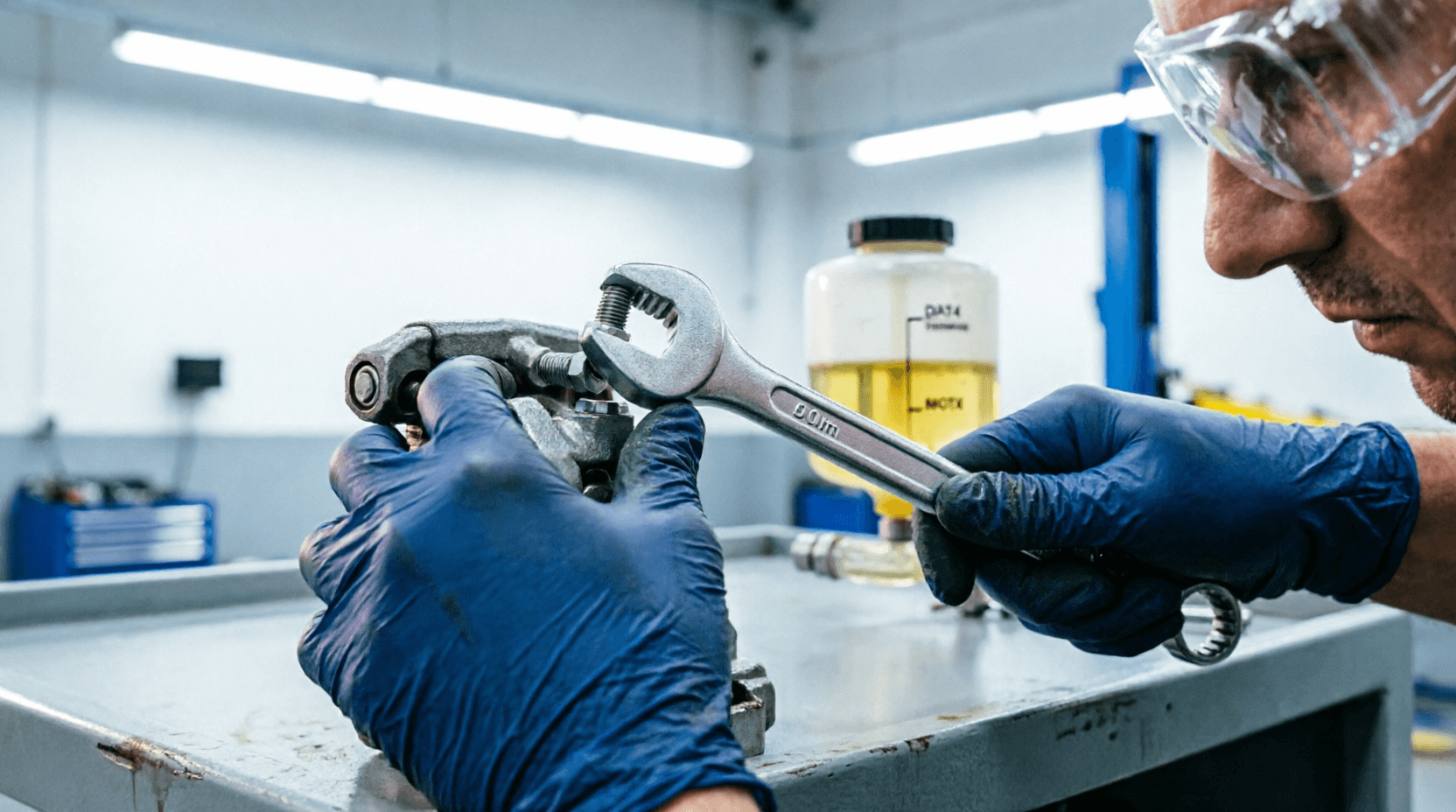 "DIY brake fluid flush guide mechanic using flare nut wrench bleeder screw"