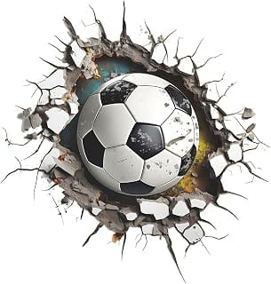 Fußball-Sticker 3D Visueller Effekt Aufkleber | Kinder Fußball Aufkleber Für Zimmer Kinderzimmer Fenster Tür Dekoration
