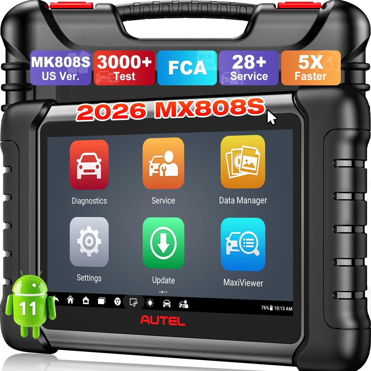 Autel MaxiCOM MK808 OBD2 scan tool with live data for engine hesitation diagnosis