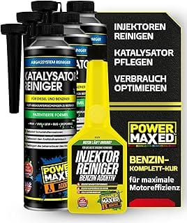 Power Maxed Petrol Complete Treatment - 3+1 Set System Cleaner for Petrol & Hybrid - Catalytic Converter & Injector Clea