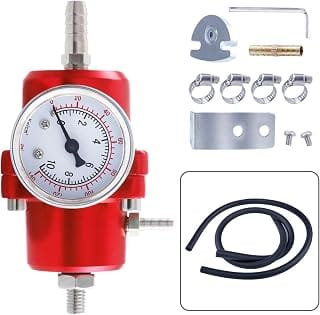CarBole Car Fuel Pressure Regulator Adjustable 1-140PSI | Multiple seal design, petrol pressure regulator aluminium allo