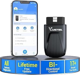 OBD2 Diagnosegerät Bluetooth Vdiagtool D100, Vollsystem Bidirektionales Diagnosegerät Auto mit 17 Resets, Auslesegerät A