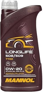 Mannol 7722 Longlife Engine Oil 0W-20, VW 508 00/509 00, API SP, ACEA C6, 1L | PAO engine oil for petrol and diesel engi