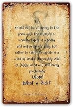 IDGTTLDF Wow What A Ride Metal Tin Sign Vintage Motivational Wall-Art Life Journey Quote For Garage Man Cave Bar Decor 8