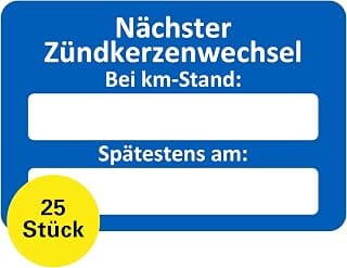 Spark Plug Change Stickers Pack of 25 - Service Notes Car Writeable, Maintenance Sticker, Service Sticker, Spark Plug St